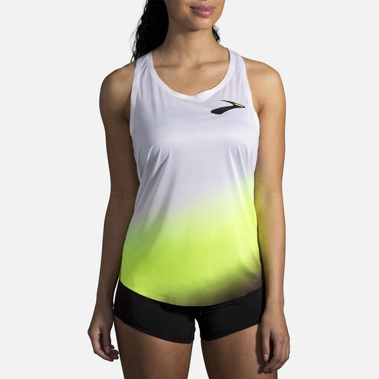 Brooks Elite Running Tank Top - Women's - White (43987-ZSEY)